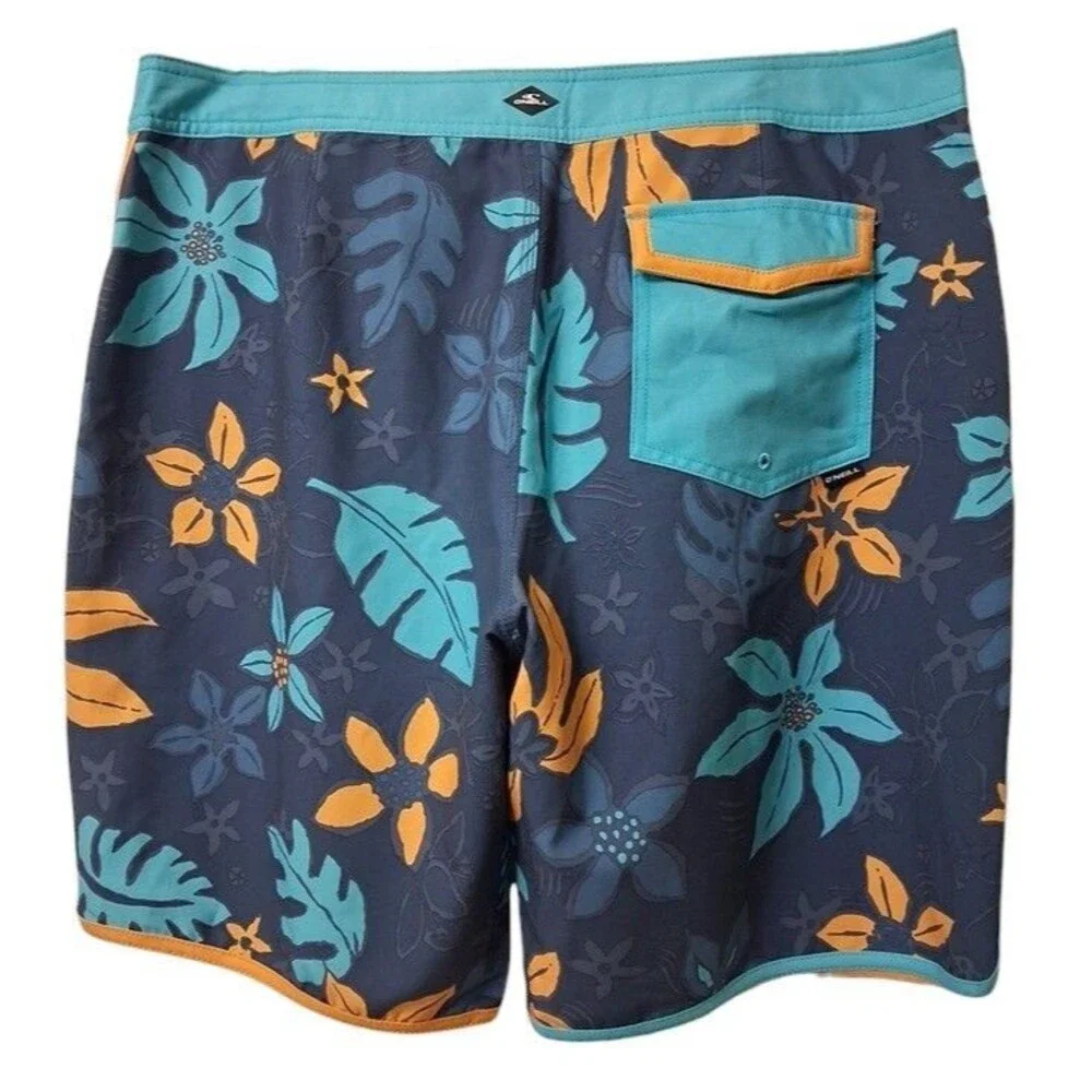 O'Neill Hyperfreak Coalition Board Shorts Mens 36 DWR Hyperdry 4-Way Stretch 10